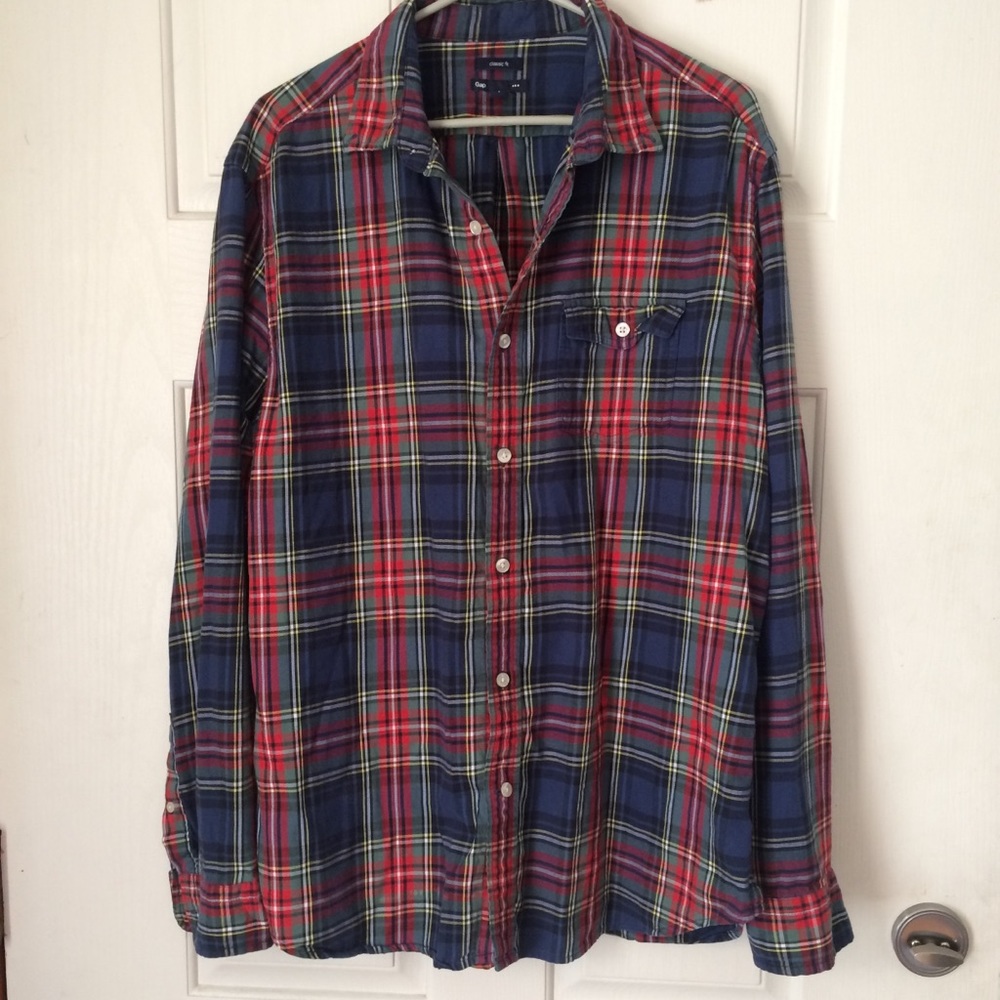 Gap tartan plaid button down long sleeve shirt